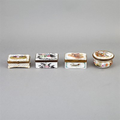 Lot 508 - Group of Four Continental Porcelain Boxes...