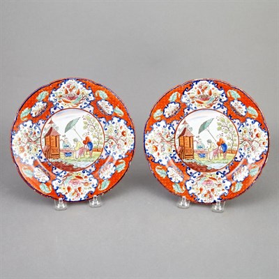 Lot 567 - Pair of Staffordshire Pottery Dessert Plates...