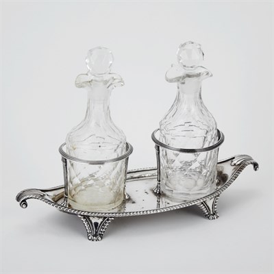 Lot 512 - George III Silver Cruet Frame John Schofield,...