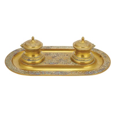 Lot 513 - Gilt-Bronze Inkstand Length 12 inches.