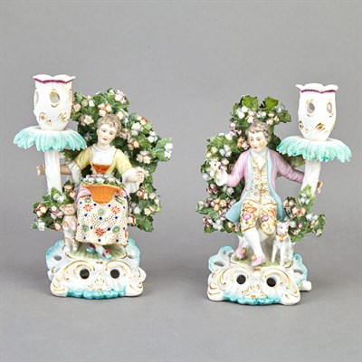 Lot 515 - Pair of Continental Porcelain Figural...