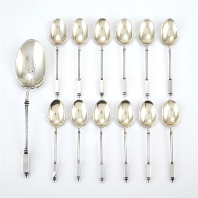 Lot 522 - American Silver Ice Cream Set George Sharp,...