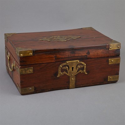 Lot 530 - English Brass Bound Mahogany Writing Box...