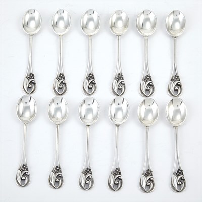 Lot 532 - Set of Twelve Georg Jensen USA Inc. Sterling...