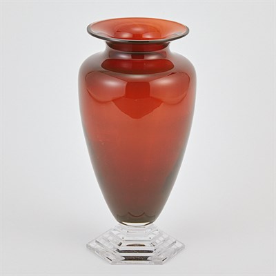 Lot 537 - Baccarat Red Glass Vase Height 8 1/2 inches.