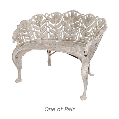 Lot 226 - Pair of Painted Cast Metal Benches Length 43...