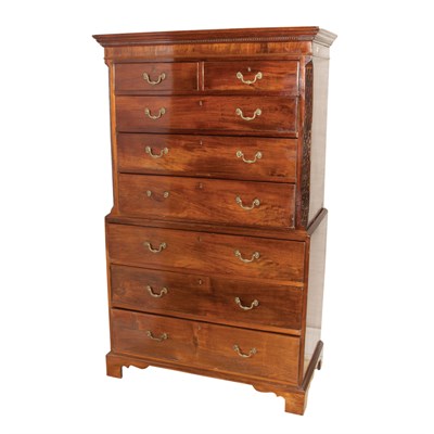 Lot 275 - George III Mahogany Chest on Chest Height 71...