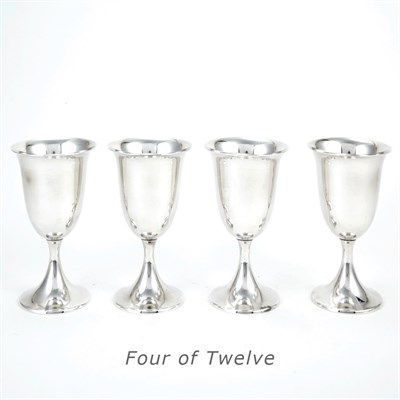 Lot 547 - Set of Twelve American Sterling Silver Goblets...