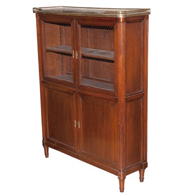Lot 235 - Louis XVI Style Marble Top Mahogany Bookcase...