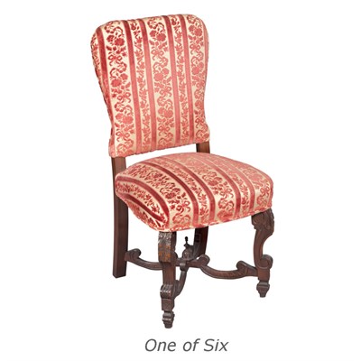 Lot 536 - Set of Six Revival Style Carved Mahogany...