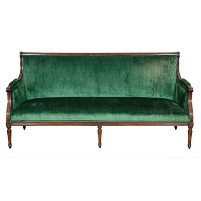 Lot 548 - Louis XVI Style Carved Mahogany Settee The...