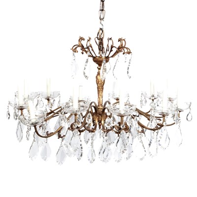 Lot 455 - Louis XV Style Gilt-Metal and Cut Glass Twelve-...