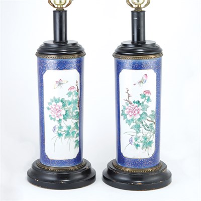 Lot 280 - Pair of Chinese Floral Decorated Porcelain...