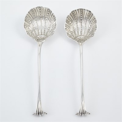 Lot 554 - Pair of Victorian Silver Sauce Ladles Charles...