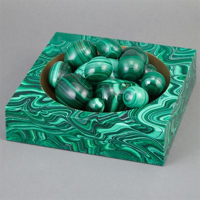 Lot 560 - Group of Malachite Eggs And a Faux Malachite...