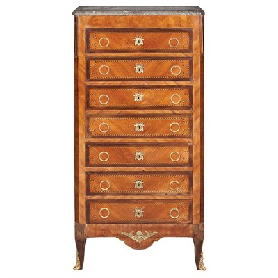 Lot 114 - Transitional Louis XV/XVI Style Inlaid Walnut...