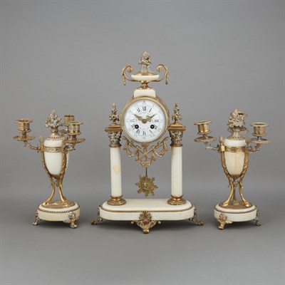 Lot 269 - Louis XVI Style Gilt-Metal and White Marble...