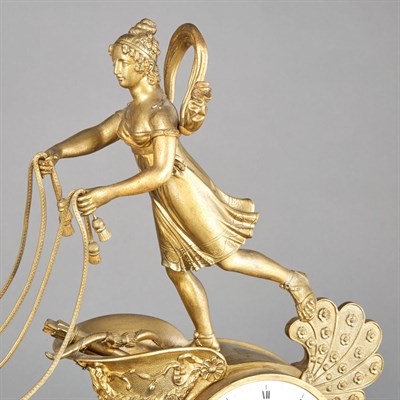 Lot 133 - Empire Gilt-Bronze Figural Mantel Clock 19th...