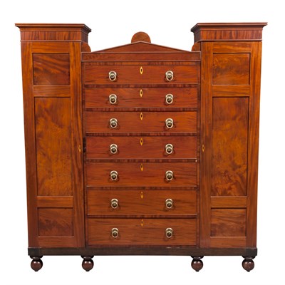 Lot 155 - Classical Mahogany Gentleman's Wardrobe...