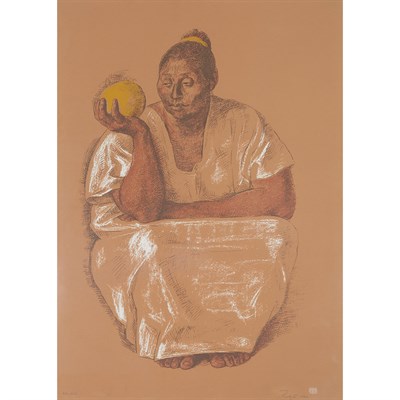 Lot 206 - Francisco Zuniga (1912-1998) MUJER CON MARANJA;...
