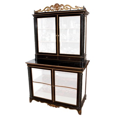 Lot 157 - Baroque Style Black Painted Cabinet Height 6...
