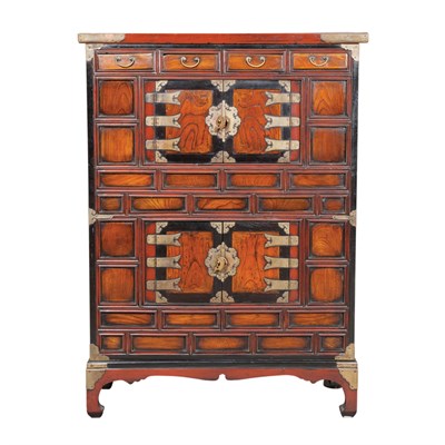 Lot 197 - Korean Brass Bound Hardwood Chest Height 51...