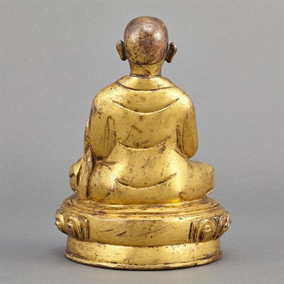 Lot 110 - Chinese Gilt-Bronze Figure of a Monk 17th/18th...