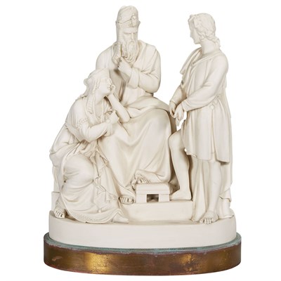 Lot 145 - Two Parian Ware Figural Groups Late 19th...