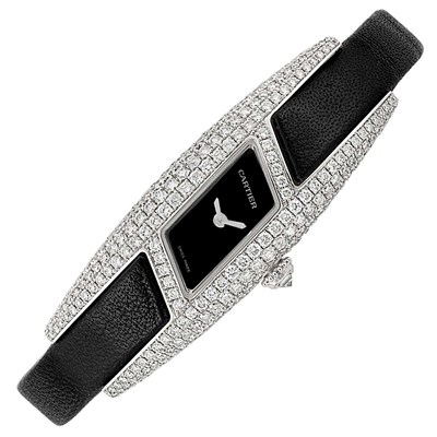 Lot 305 - Lady's White Gold and Diamond 'Himalia' Wristwatch, Cartier