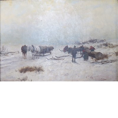 Lot 7 - Carl Leopold German, 1860-1946 Gathering Wood...