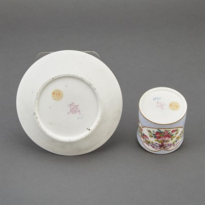 Lot 309 - Pair of Sevres Porcelain Cups and Saucers...