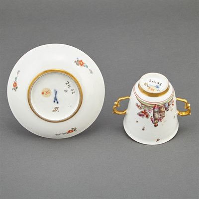 Lot 281 - Meissen Porcelain Two-Handled Beaker and...