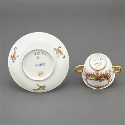Lot 282 - Meissen Porcelain Two-Handled Beaker and...