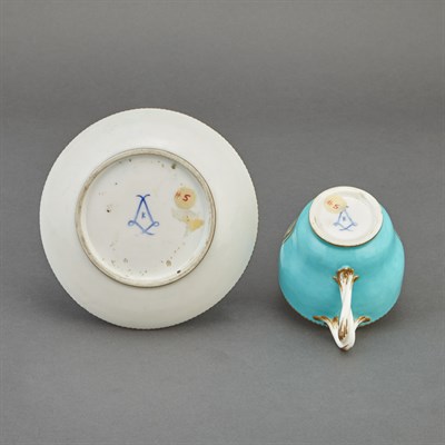 Lot 285 - Sevres Style Porcelain Cup and Saucer 18th...
