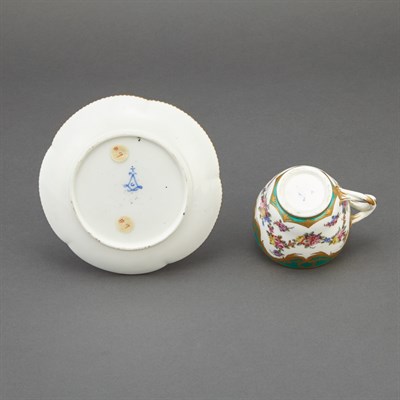 Lot 296 - Sevres Porcelain Cup and Saucer Circa 1756...