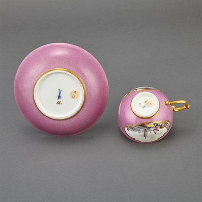 Lot 386 - Meissen Porcelain Cup and Saucer Circa 1745-50...