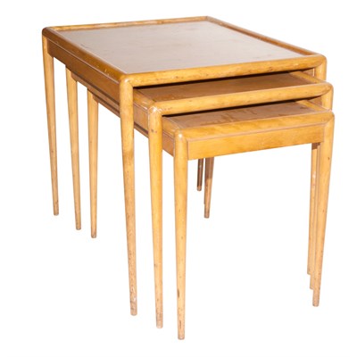 Lot 122 - Nest of Three Birch Tables T.H....
