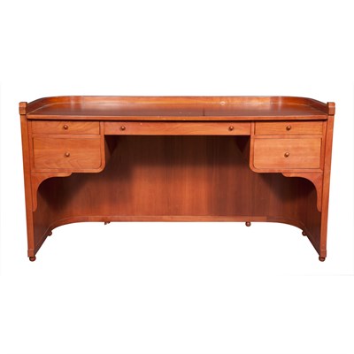 Lot 309 - Robert Stern Fruitwood Desk and Chair Height...