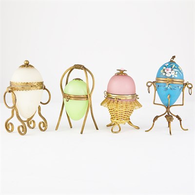 Lot 392 - Group of French Gilt-Metal Mounted Opaline...