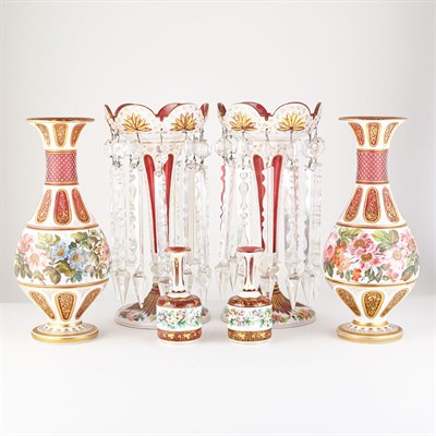 Lot 396 - Group of Bohemian Style Gilt and Polychrome...