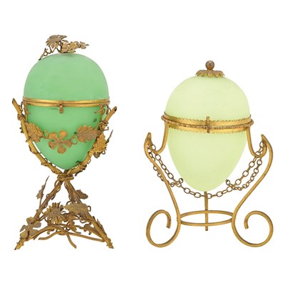 Lot 401 - Two French Gilt-Metal Mounted Opaline Glass...