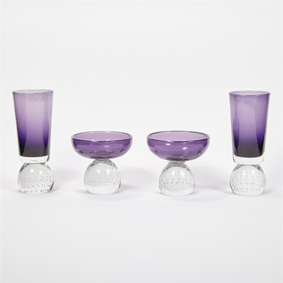 Lot 229 - Amethyst Glass Partial Stemware Service...