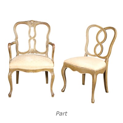 Lot 111 - Set of Twelve Rococo Style Green and White...