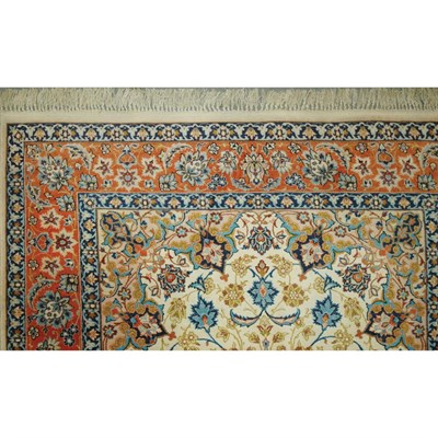 Lot 581 - Silk Warp Isfahan Rug Central Iran, second...