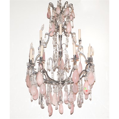 Lot 305 - French Style Chromed Metal, Colorless and Pink...
