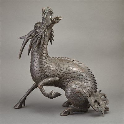 Lot 133 - Asian Bronze Figure of a Mythical Beast Height...