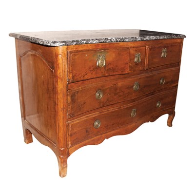 Lot 424 - Louis XV Marble Top Walnut Commode Height 34...
