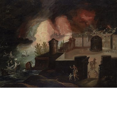 Lot 59 - Attributed to Monsu Desiderio The Burning of...