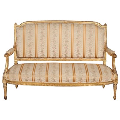 Lot 540 - Louis XVI Style Giltwood Salon Suite...