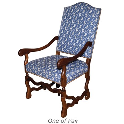 Lot 287 - Pair of Louis XIV Style Walnut High Back...
